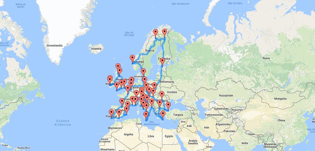 Este Mapa Muestra El Mejor Roadtrip (y El Más Rápido) Para Recorrer ...