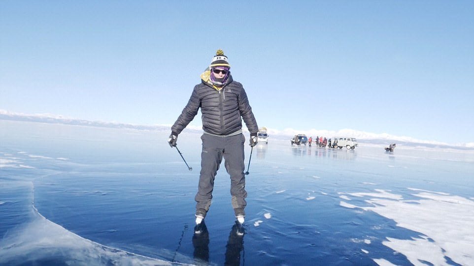 Mongolia esqui Se enfrentó a -47°C para convertirse en el primer hombre en cruzar un lago helado en Mongolia en ice skates (y no había patinado durante 20 años) image Mongolia esqui 48F667DE00000578 5363007 Luckily for Mee and his group the region s brown bears were in h a 10 1518027362160