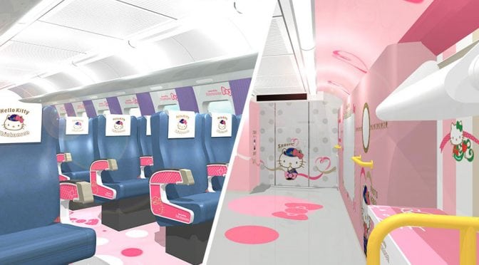image tren bala hello kitty JR West Hello Kitty themed Shinkansen Interior Featured image