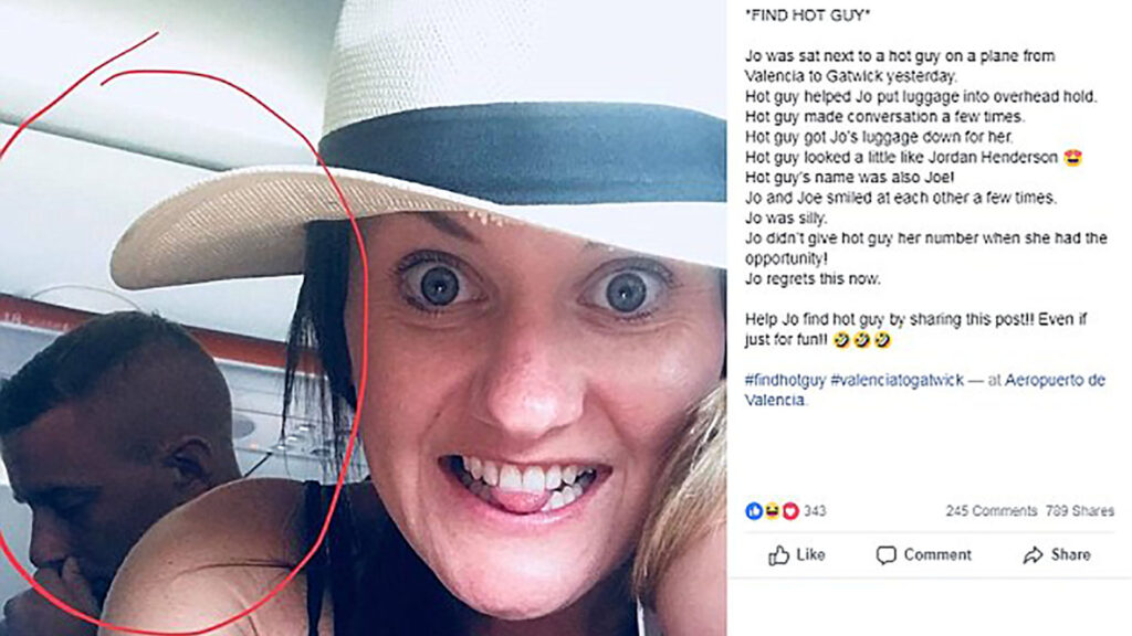Una turista británica lanzó una campaña en las redes sociales para encontrar al hombre con el que compartió un vuelo image campana en redes para encontrar chico vuelo 1920 1