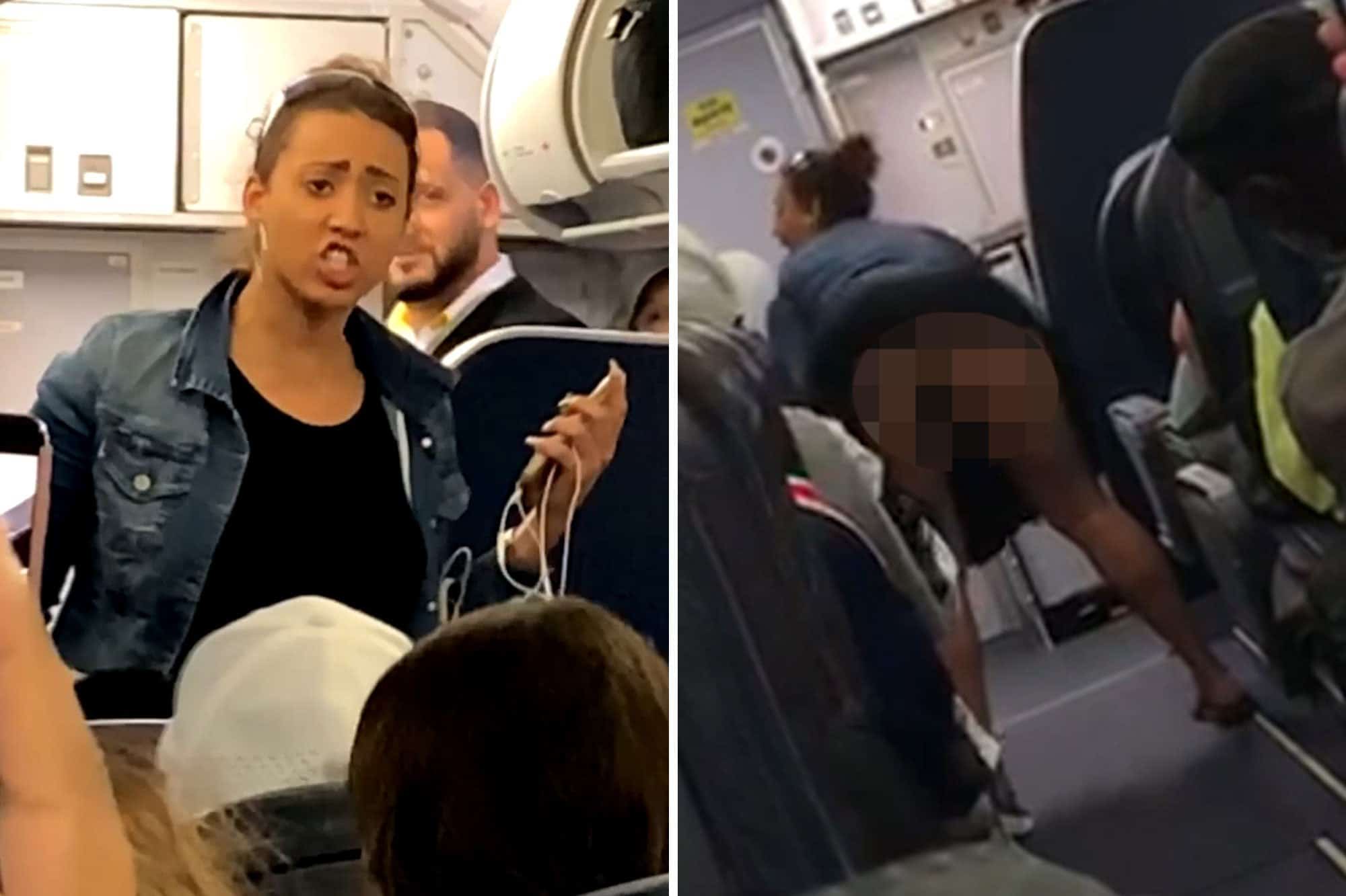 Mujer Alcoholizada en pleno vuelo