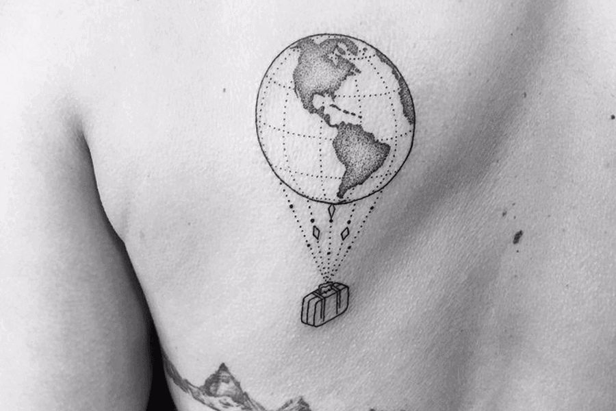 Tatuajes con globos terráqueos