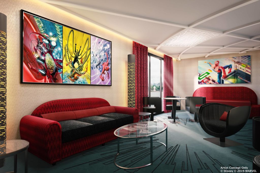 image spider man suite living room