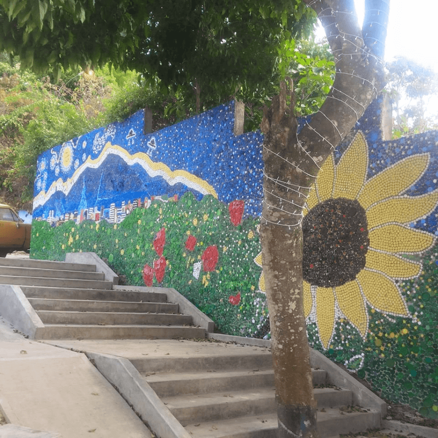 image Caracas inaugura su primer mural ecológico creado 100 con tapitas de botellas de plástico 5