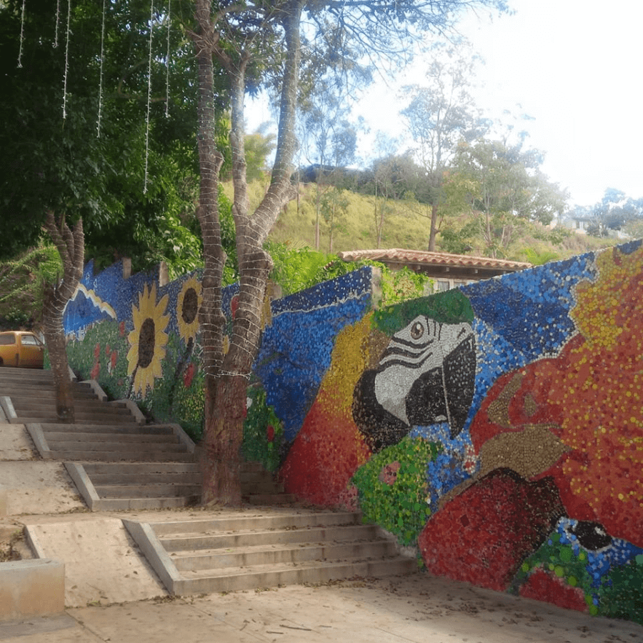 image Caracas inaugura su primer mural ecológico creado 100 con tapitas de botellas de plástico 6