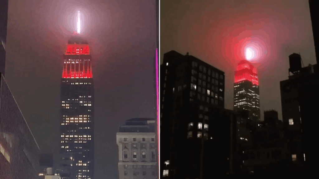 image El Empire State se convirtió en una sirena de ambulancia para homenajear a médicos que luchan contra el coronavirus en Nueva York 1