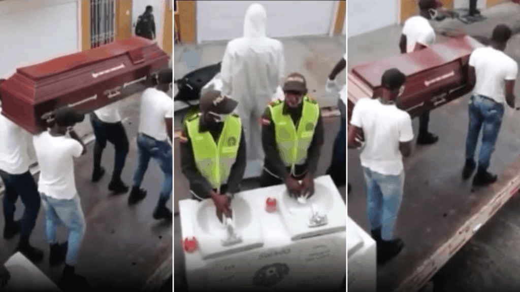 image Colombia Imitan el meme de los hombres bailando con un ataúd para concientizar sobre las consecuencias del Covid 19 4