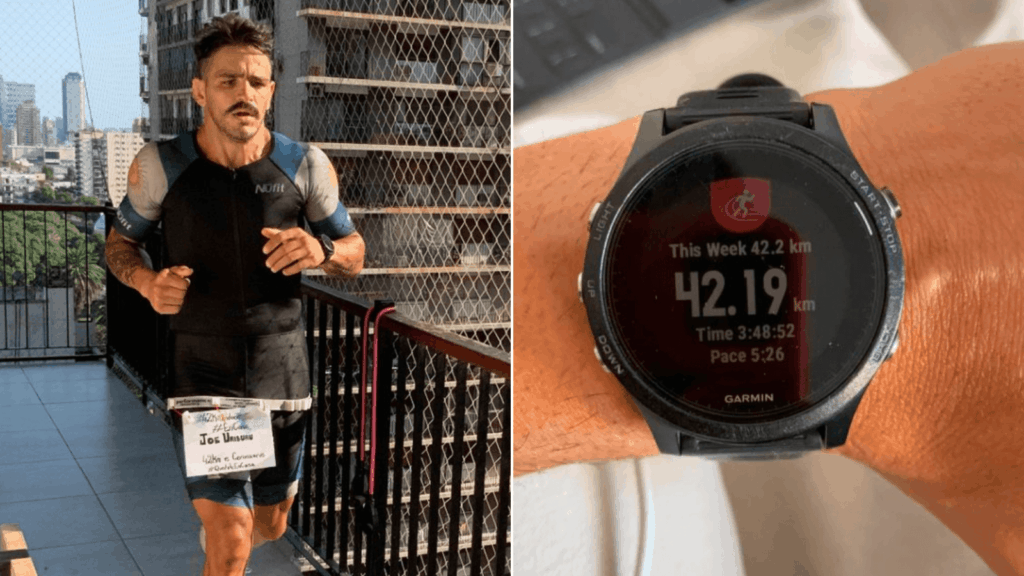 image Insólito Un atleta argentino corrió una maratón de 42 km dando 1.600 vueltas en su departamento 1