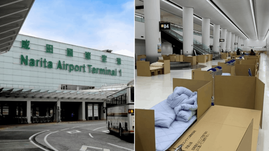 image Japón El Aeropuerto Internacional de Narita se convirtió en un hotel de cartón para hospedar a extranjeros varados 4