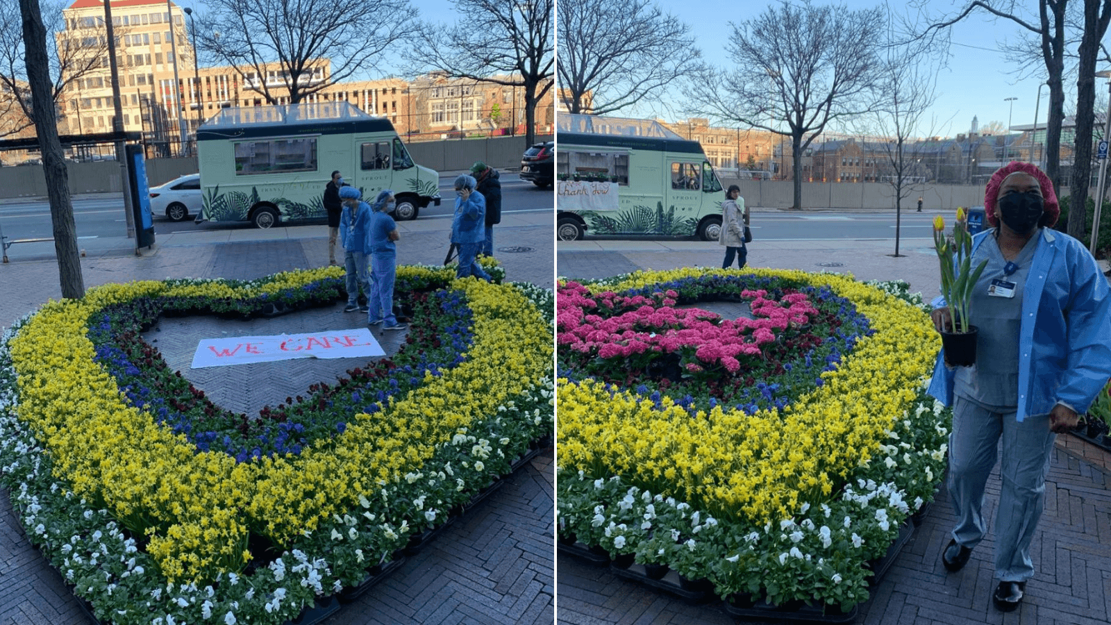 Las flores que adornarían la Maratón de Boston 2020 fueron dispuestas a la salida de hospitales en agradecimiento a los médicos por su trabajo 33