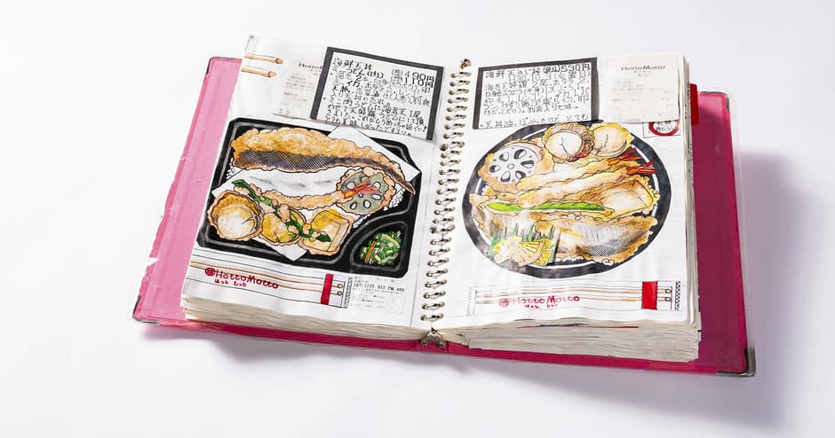 Un chef japonés ha ilustrado todo lo que come desde hace 30 años y suma más de 1000 recetas en sus cuadernos 1