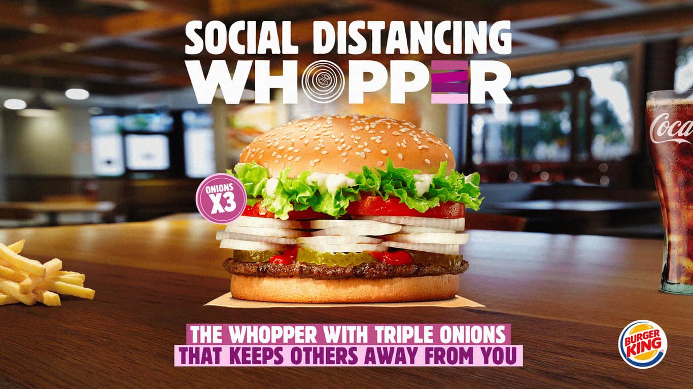 Burger King lanza un Whopper con triple cantidad de cebolla para alentar al distanciamiento social en Italia 2