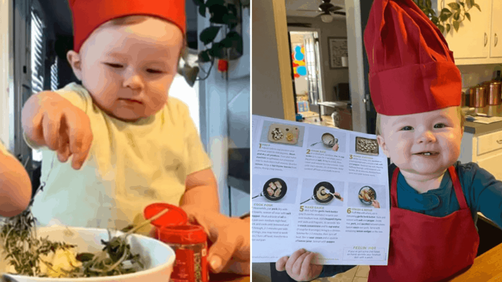 image Este tierno bebé chef de un año cocina más que tú en la cuarentena y es furor en las redes sociales 3