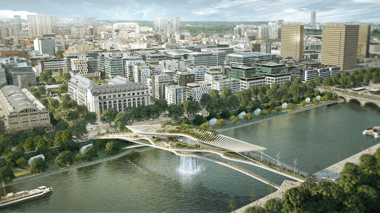 París Un estudio de arquitectura propone construir un lujoso puente con cascada incluida sobre el río Sena 2