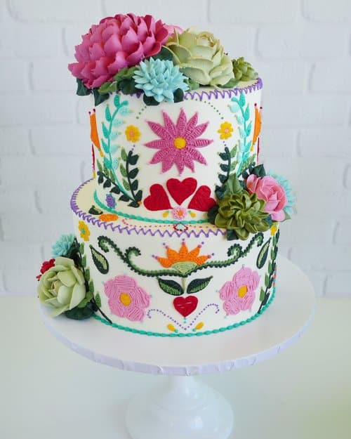 image Tapestry Cakes Esta pastelera cubre sus tortas con elaborados diseños inspirados en los bordados mexicanos 49