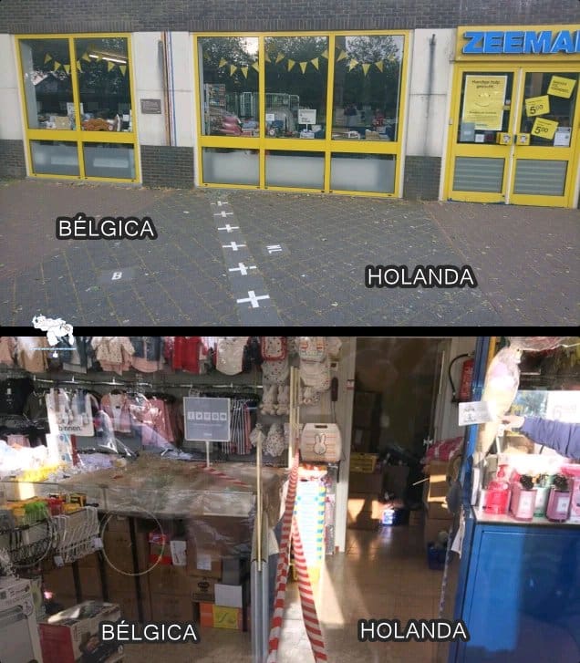 image Una tienda que comparte límites entre Bélgica y Países Bajos quedó dividida por el Covid 19 8