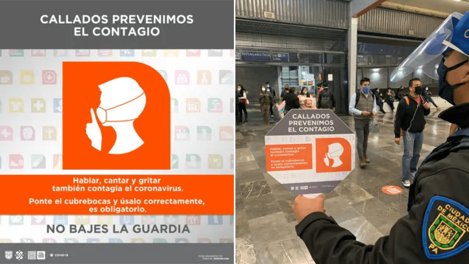 El metro de CDMX lanza campaña para que los pasajeros no hablen durante su viaje 1