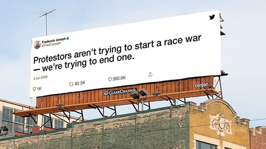 image Estados Unidos Twitter convierte tweets contra el racismo en carteles publicitarias en Estados Unidos 4