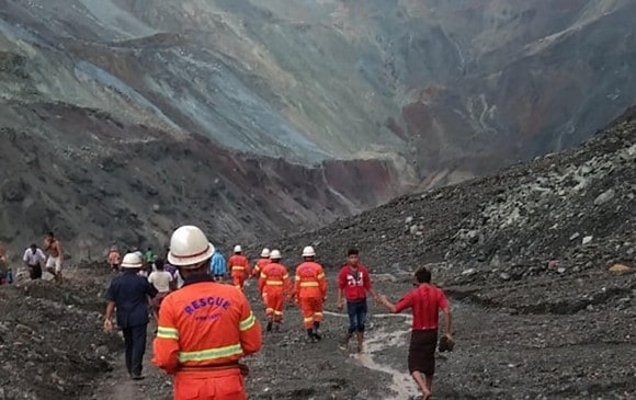 Deslizamiento de terreno en minas de Birmania provoca la muerte de más de 100 mineros 1