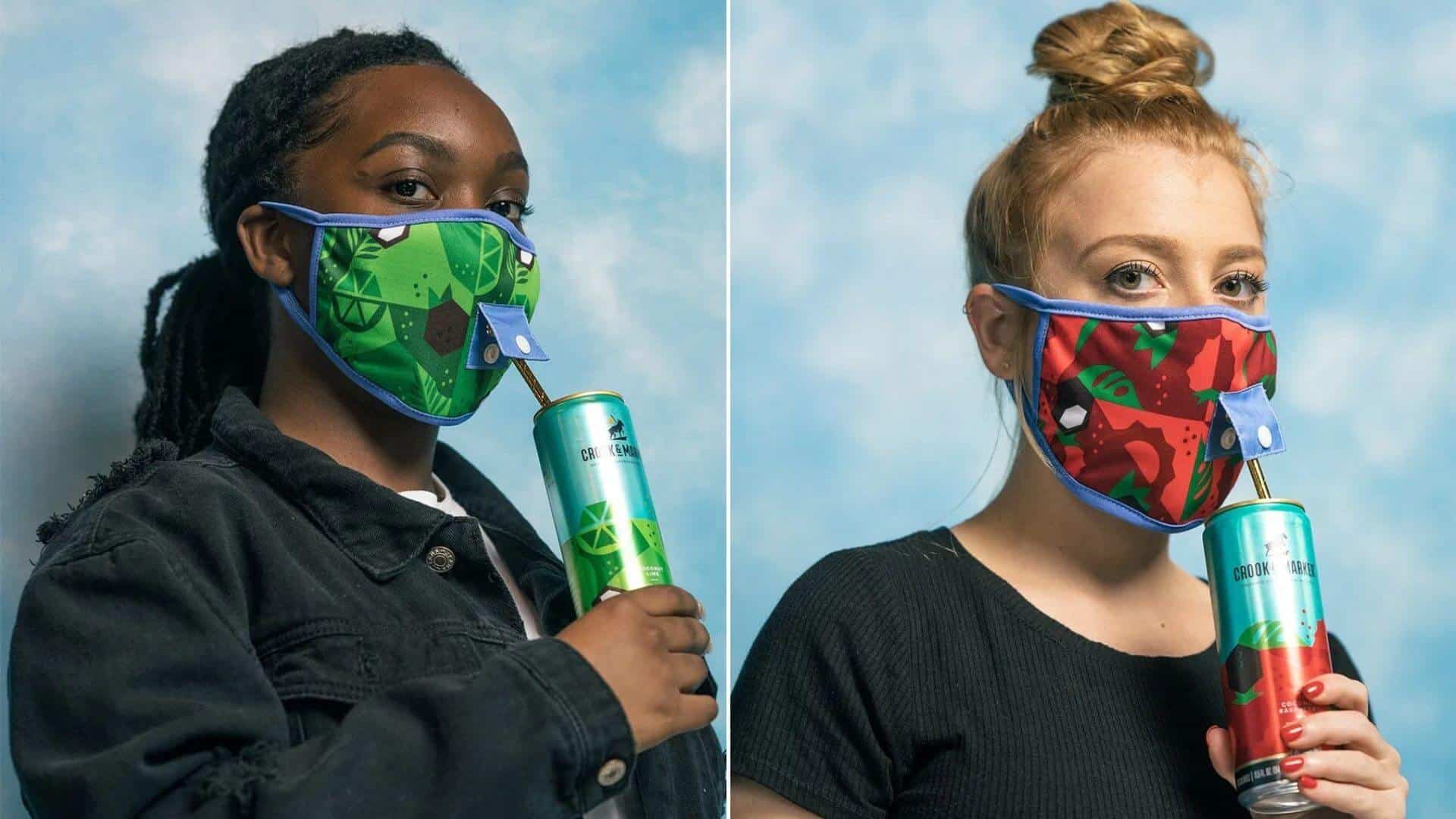 Una marca de bebidas lanza mascarillas con un sistema de solapa para que puedas beber sin tener que quitártela 1