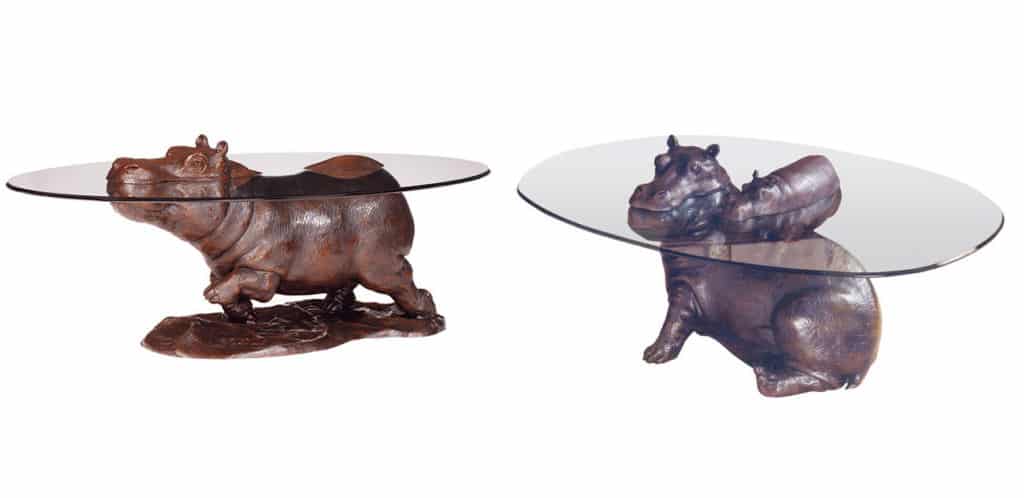 image diseño de mesa animales glass hippo table 3983