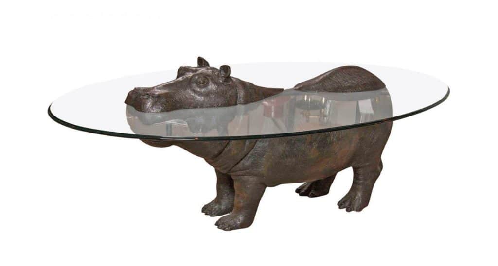 image diseño de mesa animales incredible glass hippo table makes it look like hes just peaking his head out of the water 6973