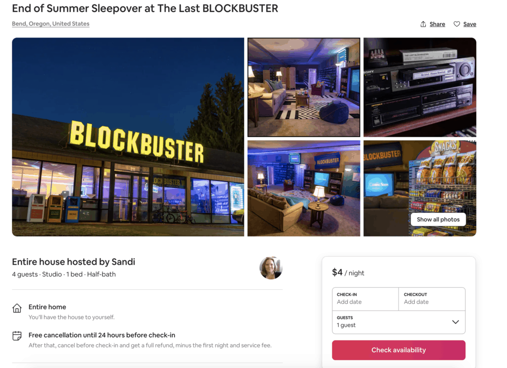 blockbuster airbnb