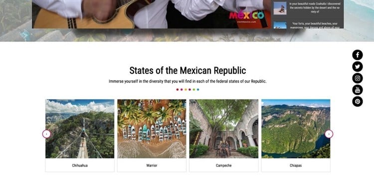 Visit México con nombres de ciudades mal traducidos 