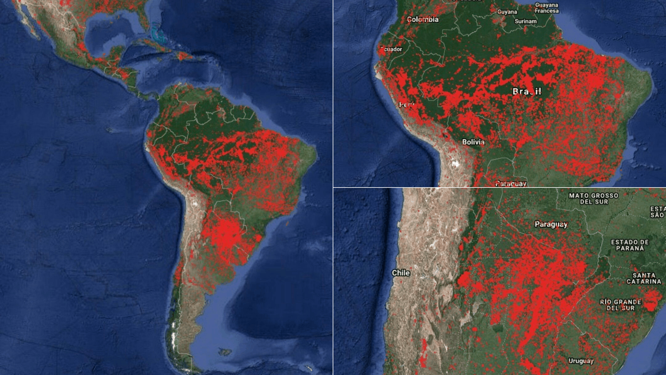 Nuevos registros satelitales de la NASA advierten alarmantes incendios forestales en América Latina