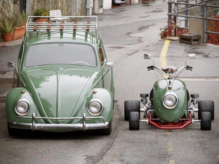 Diseñan un mini kart retro reutilizando el guardabarros de un Volkswagen Beetle original