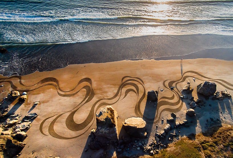 image patrones sobre arena Este paisajista graba enormes disenos y patrones sobre la arena en playas de todo el mundo