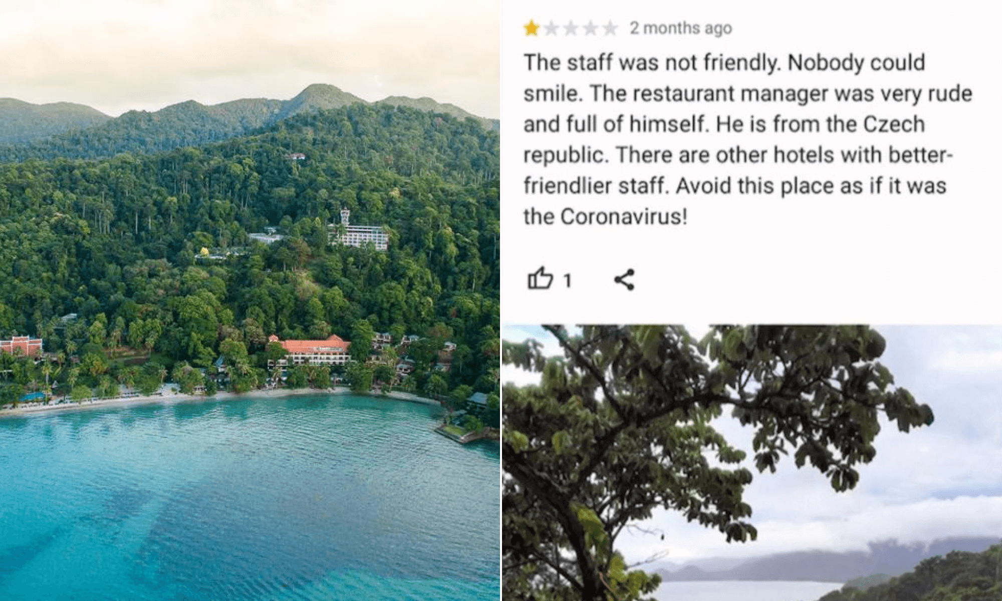 Un huésped estadounidense reseñó una crítica negativa a un resort en Tailandia y fue arrestado durante 48 horas