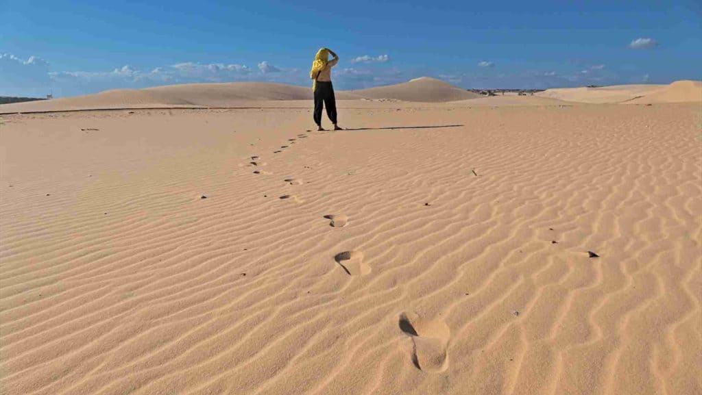 Desierto de dunas blancas de Mui Ne en Vietnam