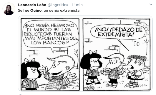 image Murió Quino mafalda