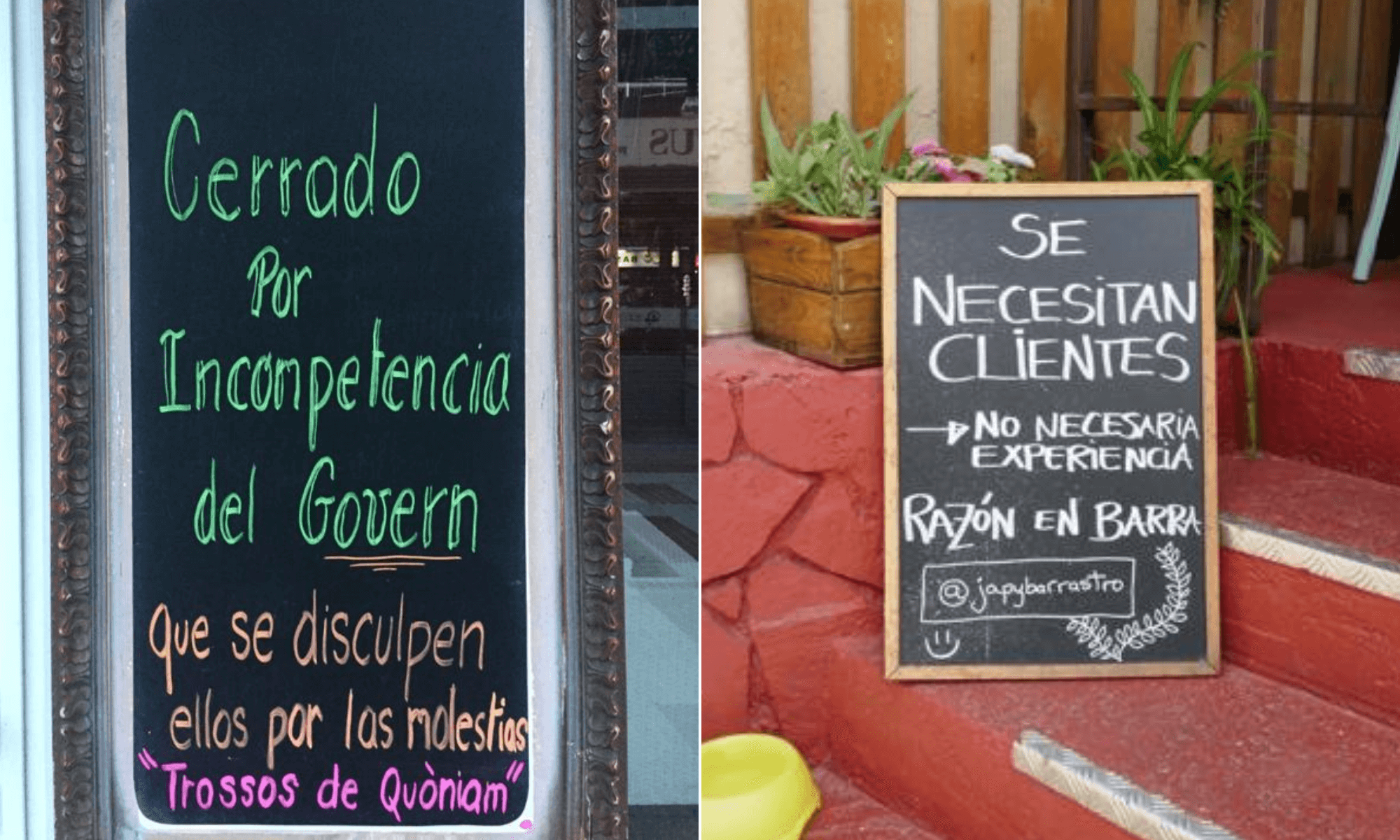 Bares y restaurantes de España lucen mensajes de humor y sarcasmo en pizarras ante un nuevo cierre por COVID-19 1