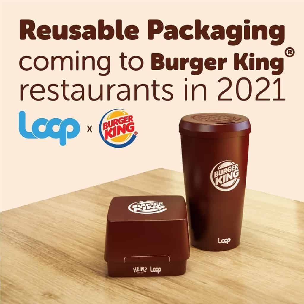 Burger King probará envases reutilizables para sus hamburguesas y bebidas durante el 2021