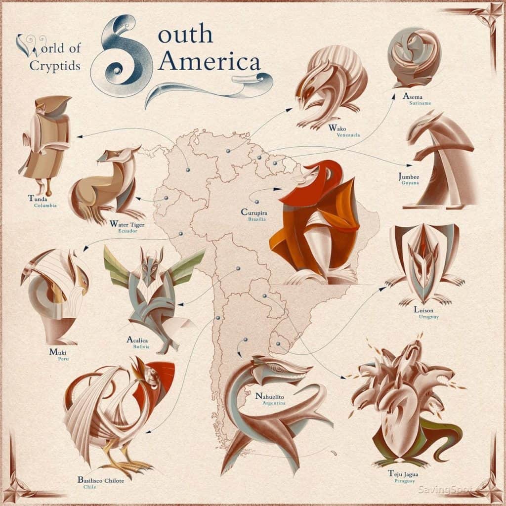 image criaturas míticas más famosas Mythical Creatures in South America