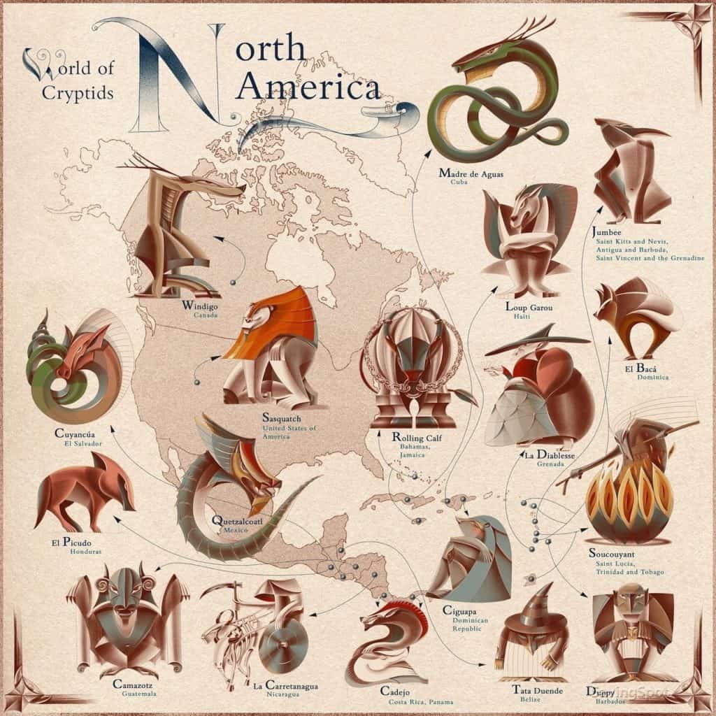 image criaturas míticas más famosas Mythical Creatures of North America