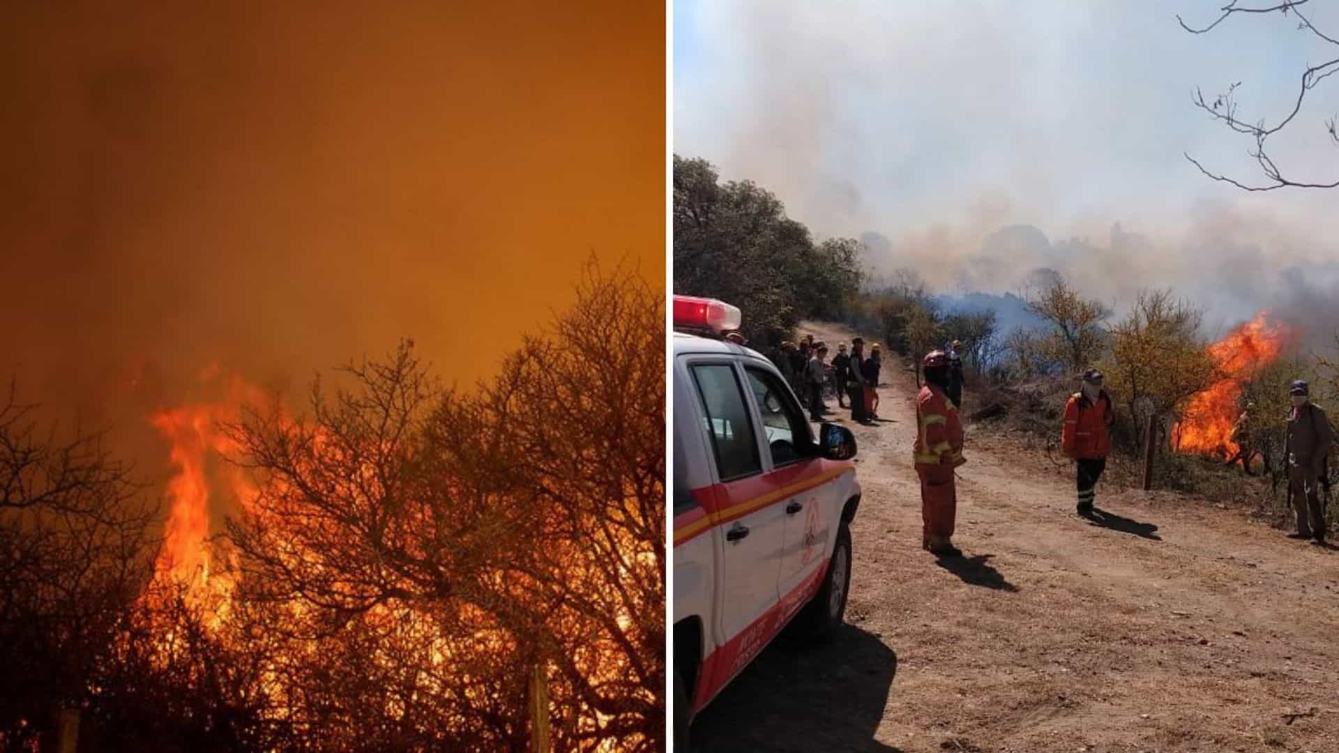 Continúan los incendios en la provincia argentina de Córdoba y lanzaron un Alerta Amarilla