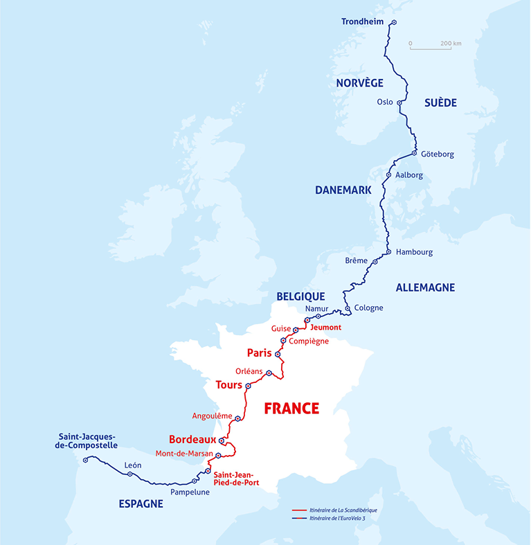 3.086 kilómetros para recorrer 7 países: esta ruta ciclista europea une Trondheim en Noruega con Santiago de Compostela en España