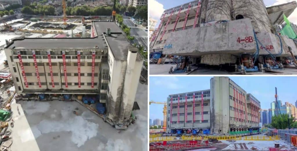 escuela primaria En Shanghái lograron que el edificio de una escuela primaria "caminara" utilizando patas mecánicas En Shanghái lograron que el edificio de una escuela primaria 'caminara' utilizando patas mecánicas
