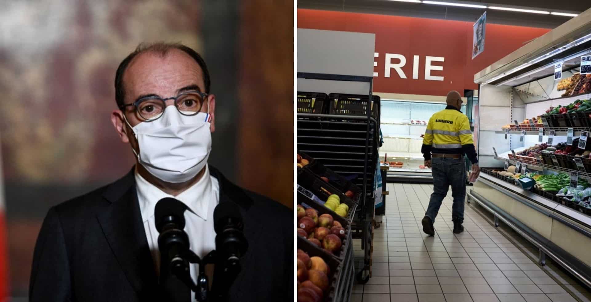 Francia: el primer ministro anunció que se prohíbe la venta en supermercados de productos que no sean esenciales