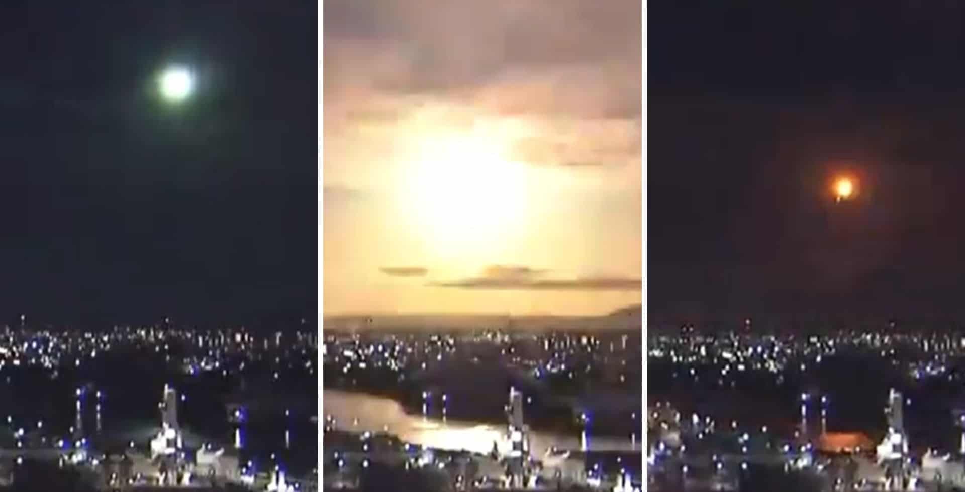 El cielo de Japón se iluminó durante la noche con lo que parecía ser una bola de fuego