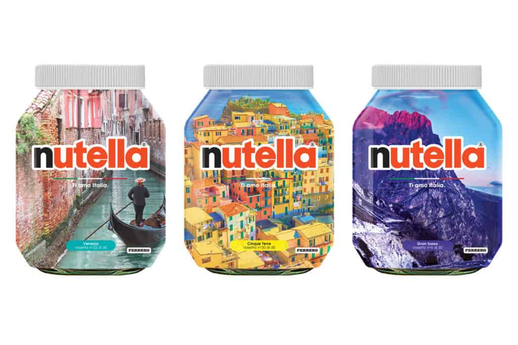 Nutella cuenta con una edición especial de 30 ejemplares que celebran lugares de Italia