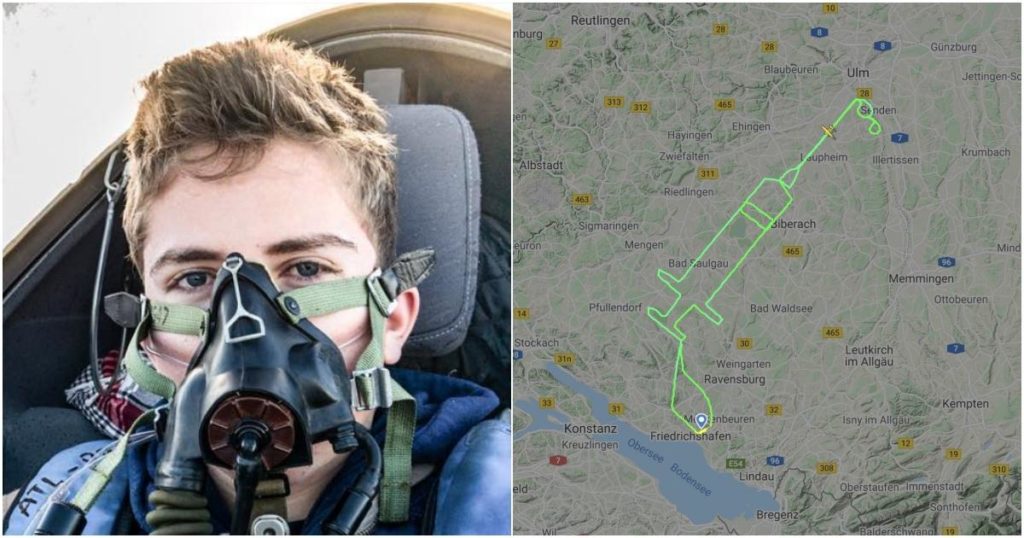 Alemania: Piloto traza un recorrido en forma de jeringa en el cielo para celebrar el comienzo de la vacunación contra el COVID-19 en Europa