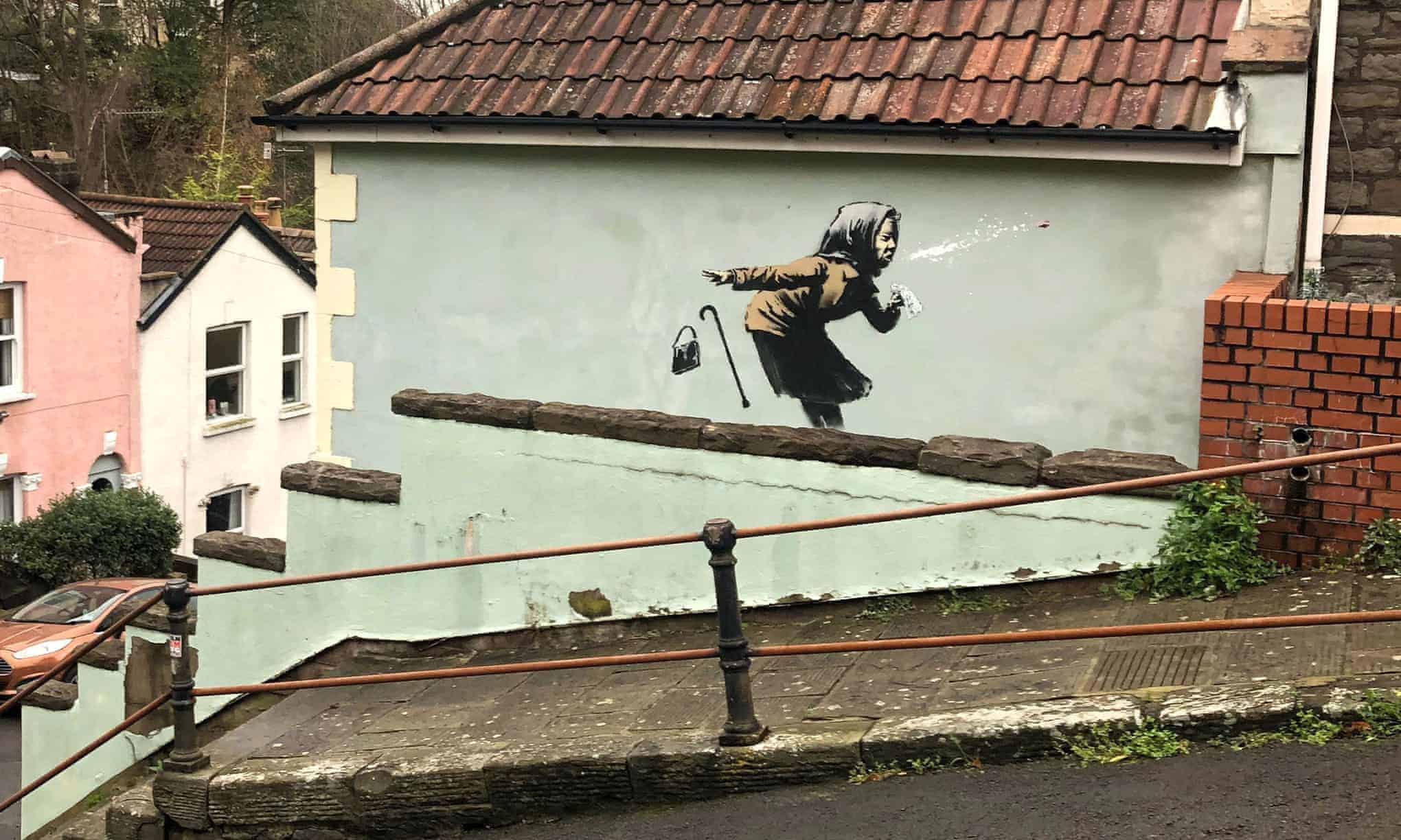 Una nueva obra de Banksy apareció en una pared de Bristol, Inglaterra