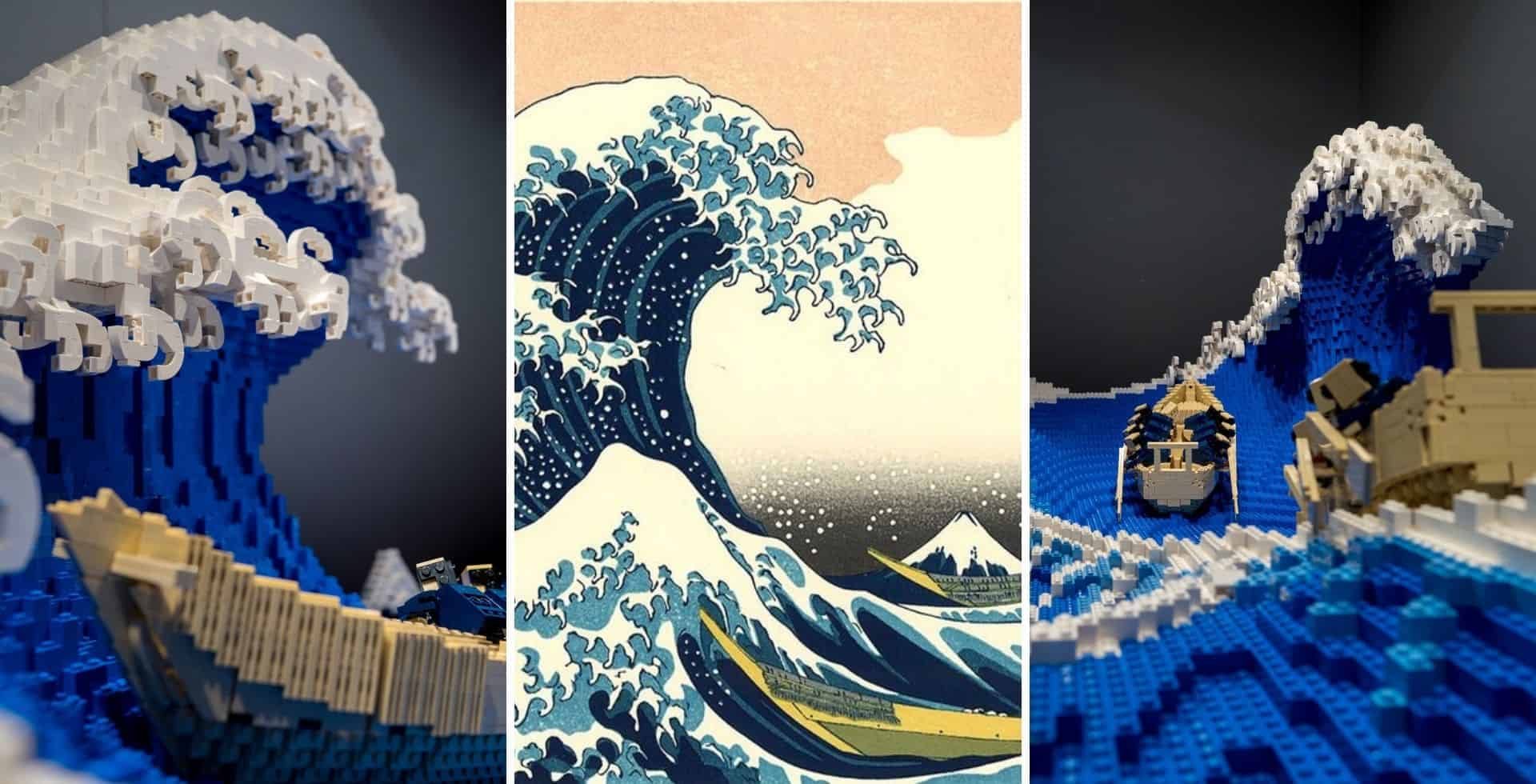 Un experto en LEGO recreó la obra 'La gran ola de Kanagawa' en 3D