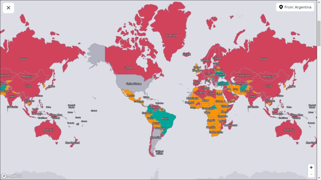 Skyscanner lanzó un mapa interactivo que muestra las restricciones de cada país al momento de viajar