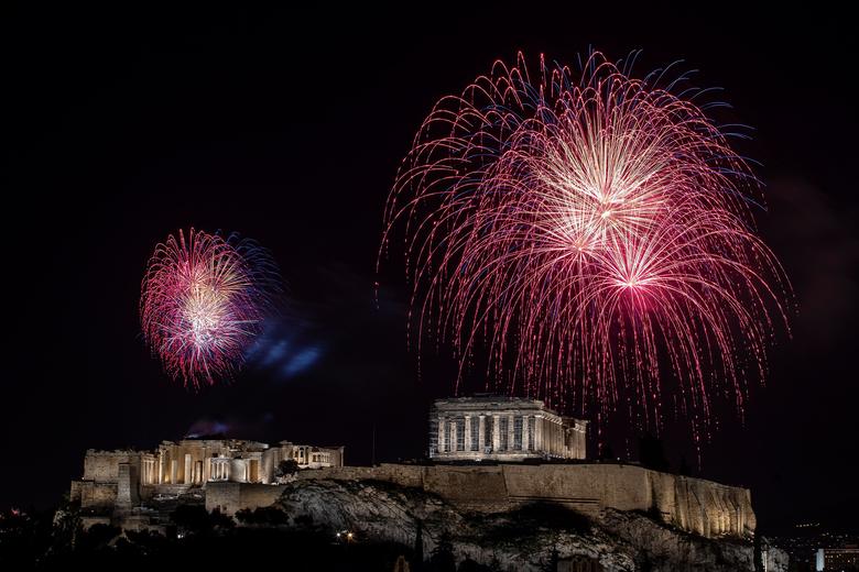 Atenas, Grecia - Así se recibió al 2021 alrededor del mundo