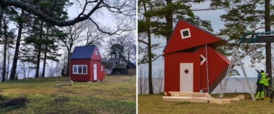 Estas casas pequeñas se pliega como si fuese de origami y se puede trasladar sin problemas